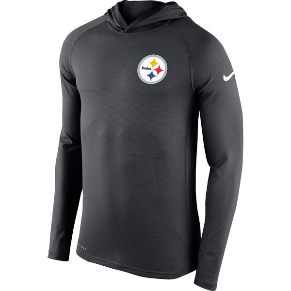 Men's Pittsburgh Steelers Nike Charcoal Stadium Touch Hooded Performance Long Sleeve T-Shirt,We sell and wholesale Men's Pittsburgh Steelers Nike Charcoal Stadium Touch Hooded Performance Long Sleeve T-Shirt on line form chian!
